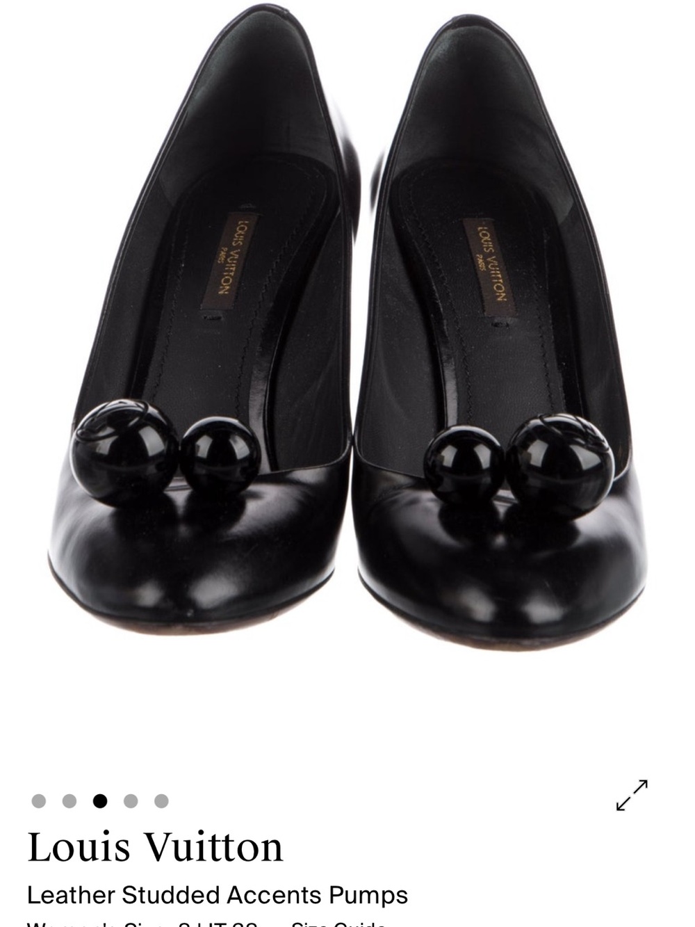 Louis Vuitton Black Patent Leather Pointed Toe Pumps with Decorative Spheres - Picture 14 of 14